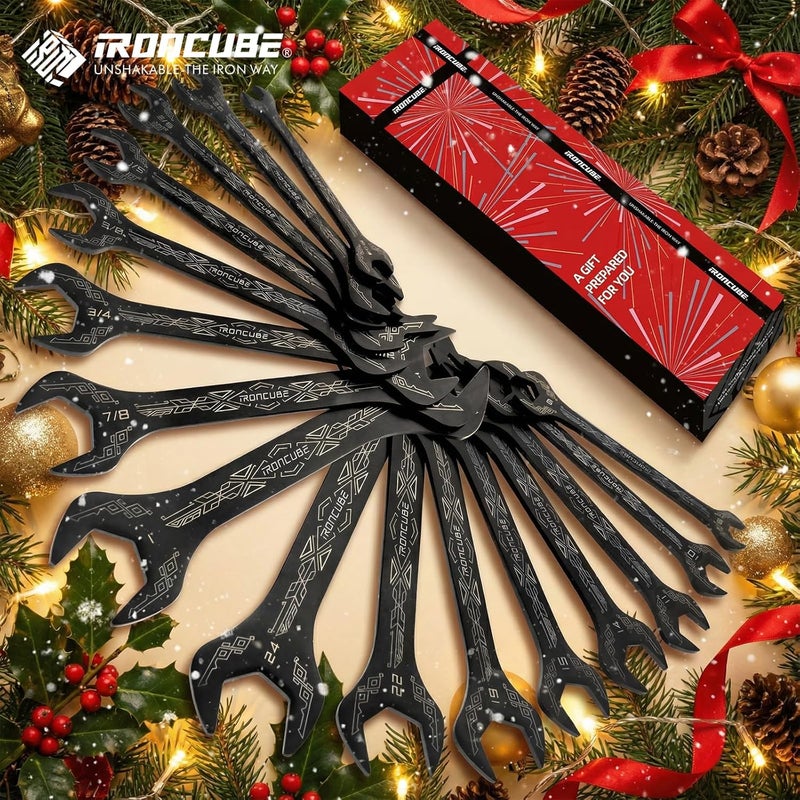 ironcube Super Thin Wrench Set For Bike: 16-Piece SAE & Metric - Stainless Steel - Rust Resistant - For Tight Spaces. - Image 2